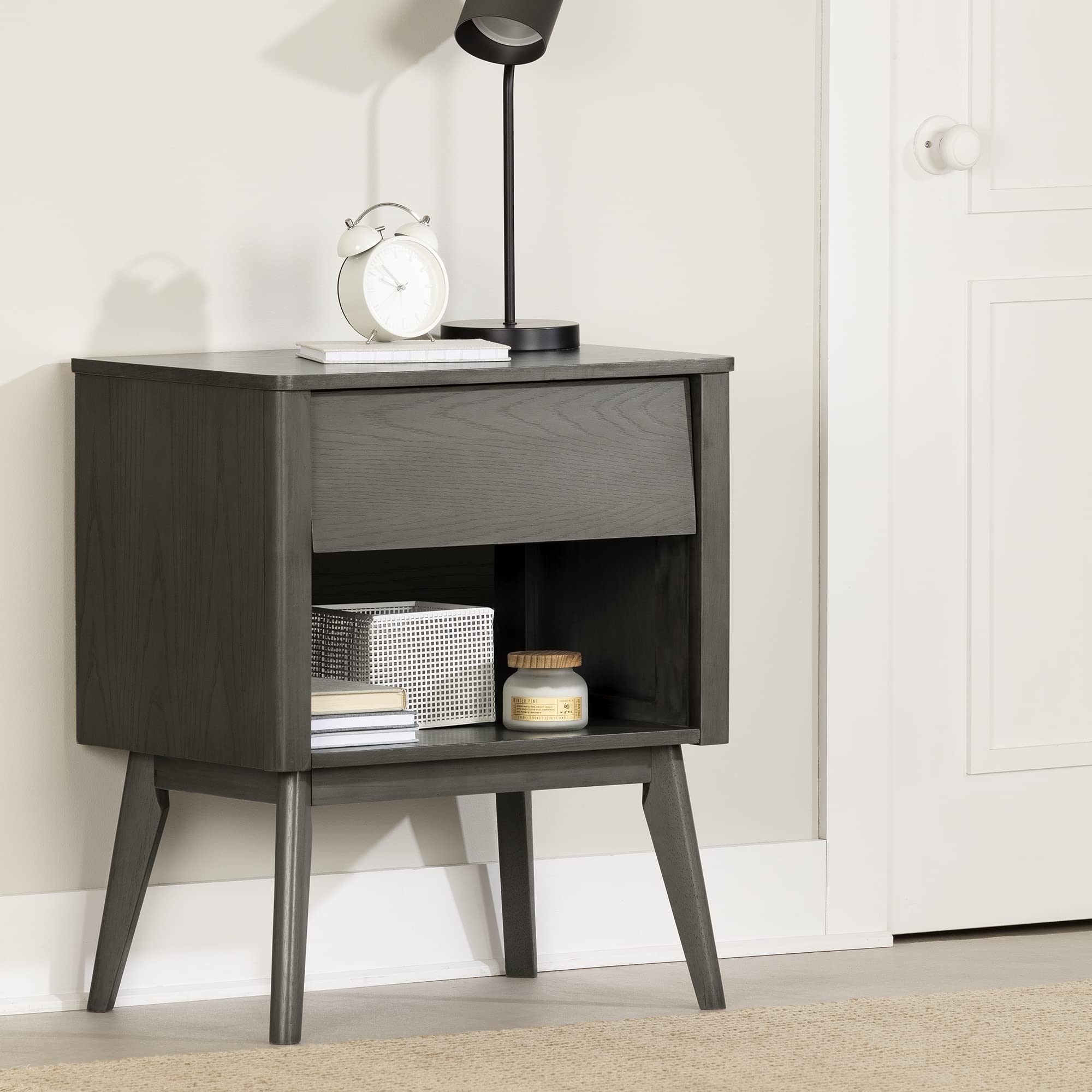 South Shore Kodali 1-Drawer Nightstand, Dark Oak